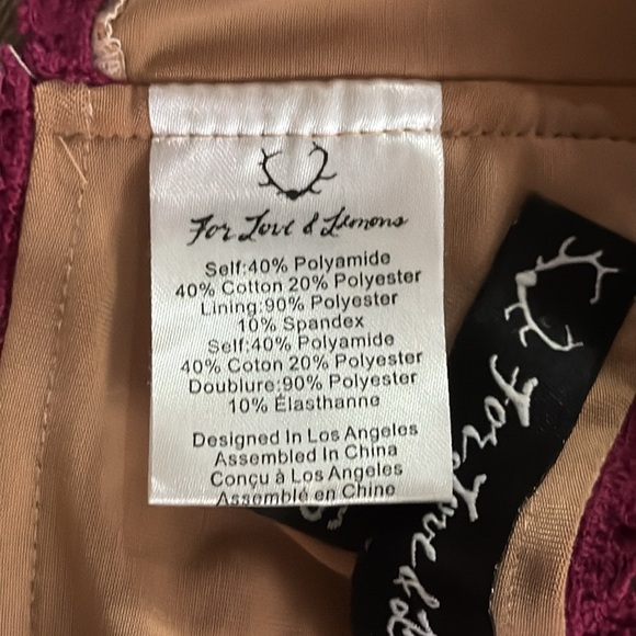 For Love & Lemons Temecula Crop Top Wine - Picture 11 of 12